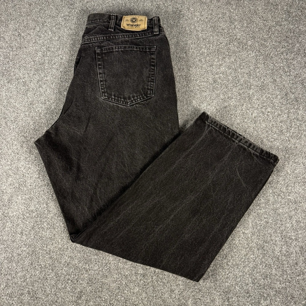 Vintage Wrangler Jeans Mens 40 X 30 Black Regular Fit Straight Western Denim Y2K